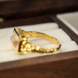 Bague Pierre de Lune Lueur Impériale en Argent Plaqué Or - Biloria