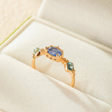 Bague Pierre de Lune Luna – Argent Plaqué Or, Bijou Spirituel - Biloria