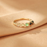 Bague pierres naturelles Labradorite Chrysoprase Péridot méditation - Biloria