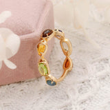 Bague pierres naturelles revitalisantes - argent plaqué or 14K - Biloria