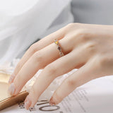 Bague pierres naturelles revitalisantes - argent plaqué or 14K - Biloria