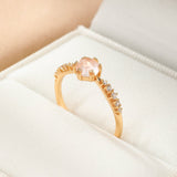 Bague Quartz Rose : amour de soi et élégance dorée - Biloria