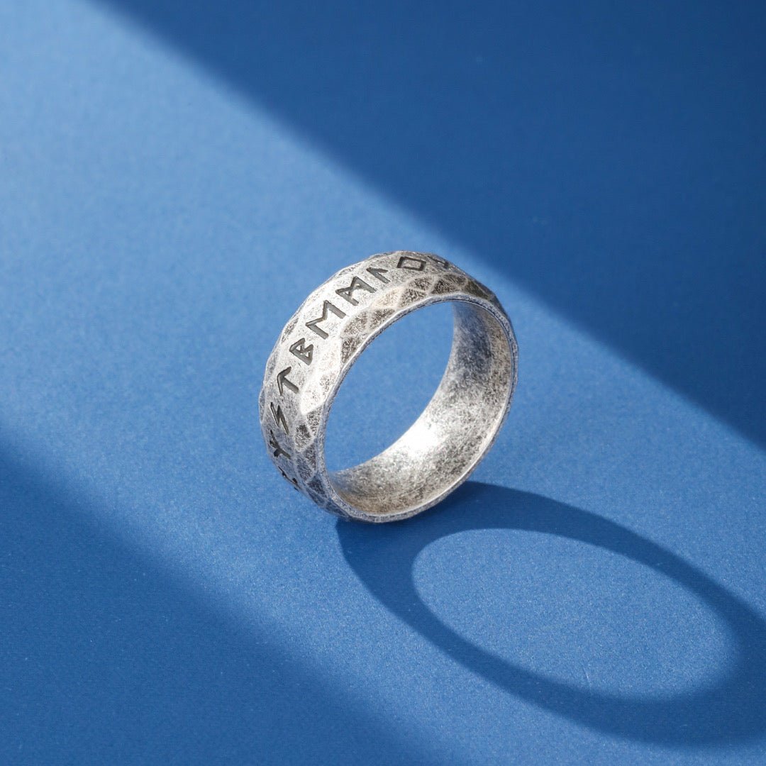Bague Runes Nordiques Futhark – Acier Inoxydable - Biloria