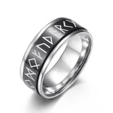 Bague Runes Nordiques Phosphorescente - Acier Inoxydable - Biloria