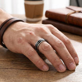 Bague Runes Nordiques Phosphorescente - Acier Inoxydable - Biloria