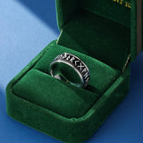 Bague Runes Nordiques Phosphorescente - Acier Inoxydable - Biloria
