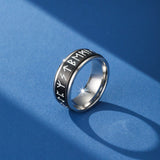 Bague Runes Nordiques Phosphorescente - Acier Inoxydable - Biloria
