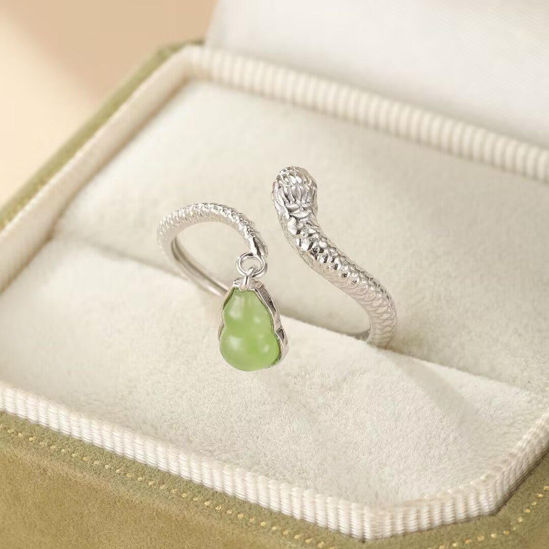 Bague Serpent Jade Bijou Bureau Tendance - Biloria
