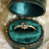 Bague Soleil Quartz Clair Argent Plaqué Or Ajustable - Biloria