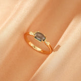 Bague Topaze Bleue Ajustable Argent Plaqué Or - Biloria