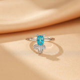Bague Topaze Feuille Enchantée Argent 925 Ajustable - Biloria