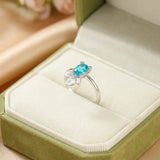 Bague Topaze Feuille Enchantée Argent 925 Ajustable - Biloria
