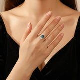 Bague Topaze Feuille Enchantée Argent 925 Ajustable - Biloria