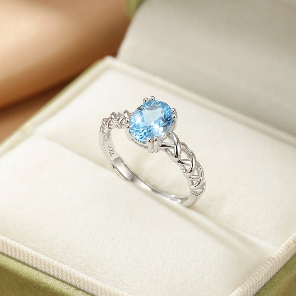 Bague Topaze Voûte Céleste Argent S925 ajustable - Biloria