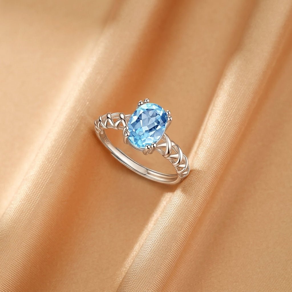 Bague Topaze Voûte Céleste Argent S925 ajustable - Biloria