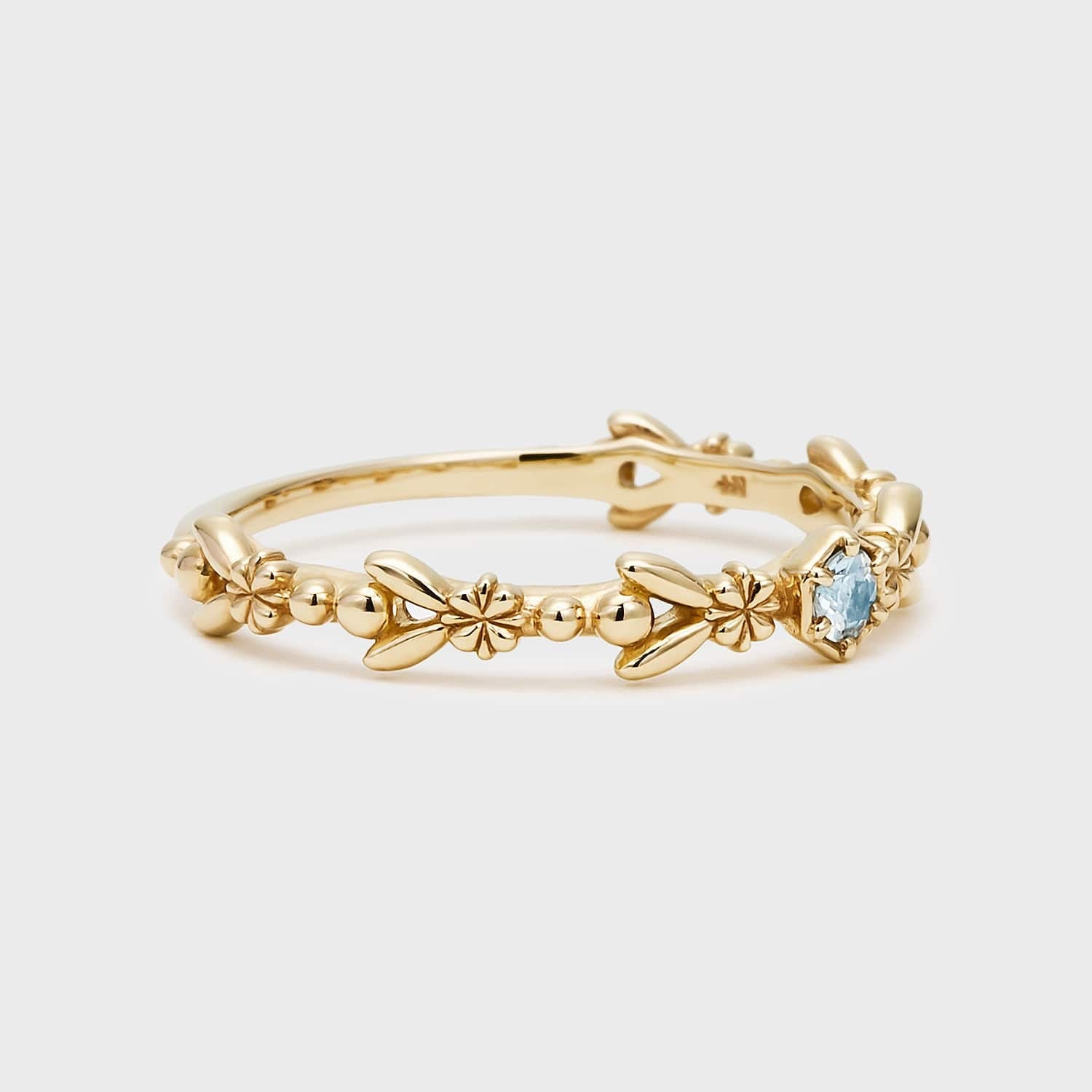 Bague Trio Aigue Marine Perle Zircon Sérénité - Biloria