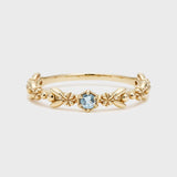 Bague Trio Aigue Marine Perle Zircon Sérénité - Biloria