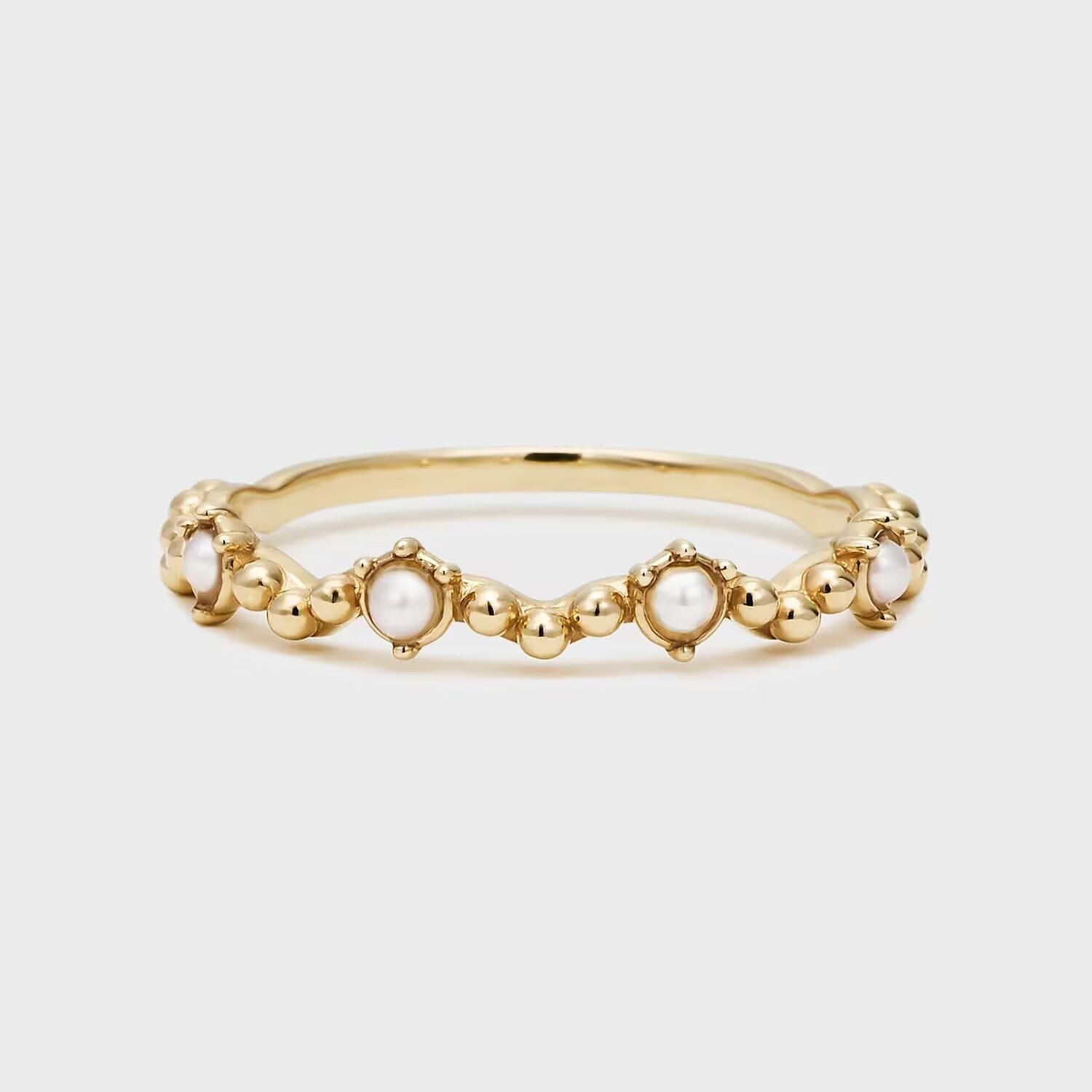 Bague Trio Aigue Marine Perle Zircon Sérénité - Biloria