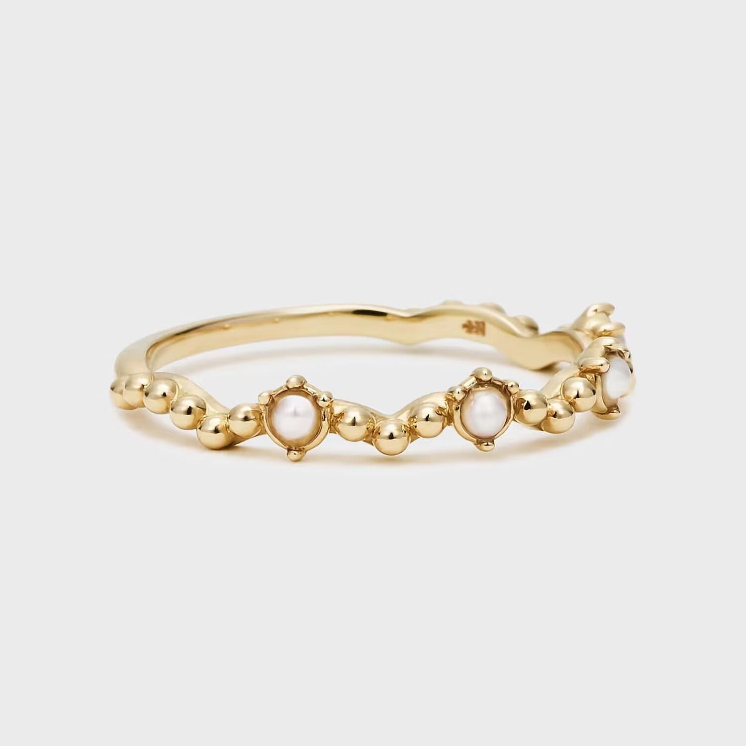 Bague Trio Aigue Marine Perle Zircon Sérénité - Biloria