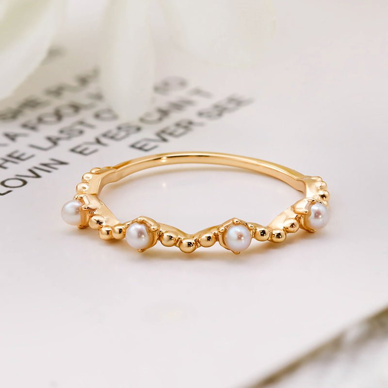 Bague Trio Aigue Marine Perle Zircon Sérénité - Biloria