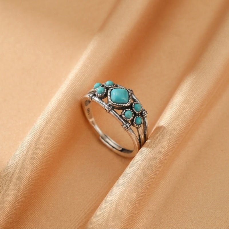 Bague Turquoise Ajustable Argent 925 - Cadeau Femme - Biloria