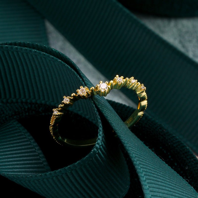 Bague Zircon Septentrion | Argent Plaqué Or - Biloria