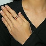 Bagues couple argent avec liseré rouge - Symbole d'amour - Biloria