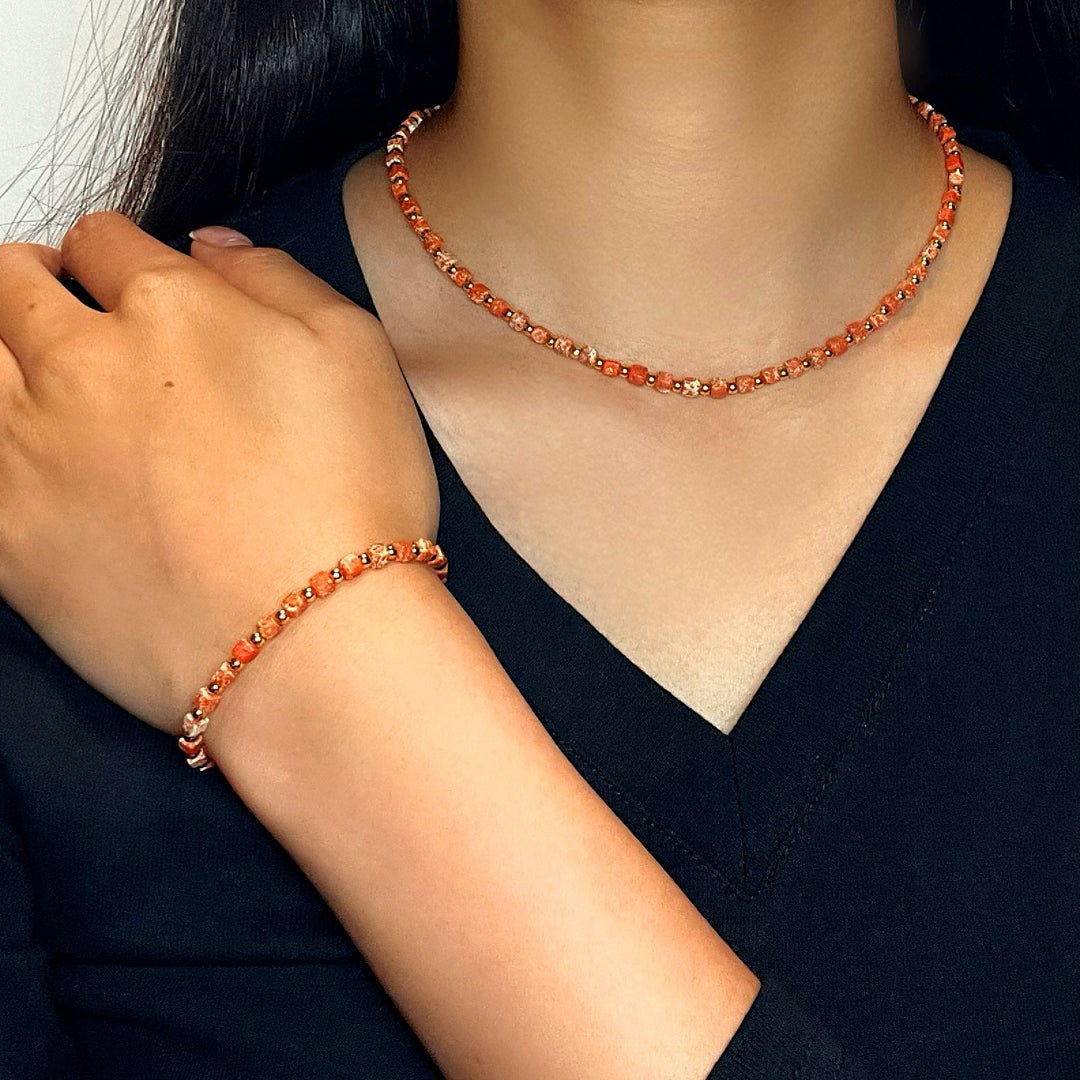 Bijou Jaspe Rouge et Vert - Ancre et Harmonie - Biloria