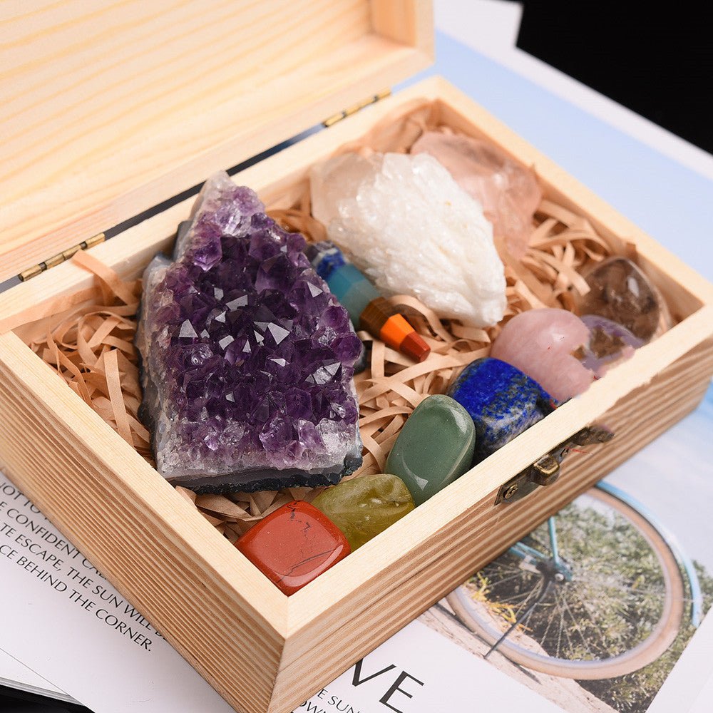 Boîte 7 Chakras – Pierres Naturelles pour l'Harmonisation Énergétique - Biloria