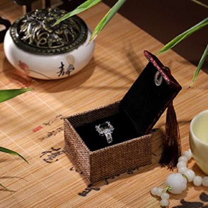 Boîte Cadeau Lin Vert Foncé – Écrin Zen pour Bijoux - Biloria