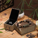 Boîte Cadeau Zen en Lin Beige pour Bijoux - Biloria