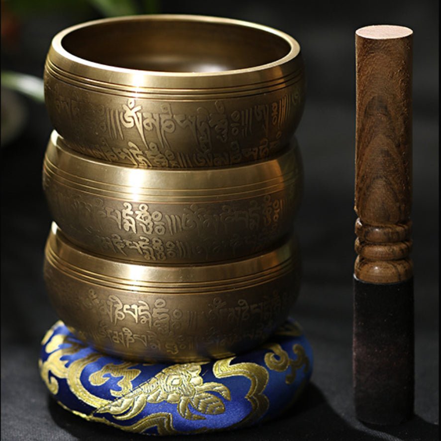 Bol Chantant Tibétain Muse Laiton Mantra Méditation Décoration Bureau - Biloria