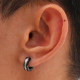 Boucle d'Oreille Homme Acier Inoxydable Motif Chevron - Biloria