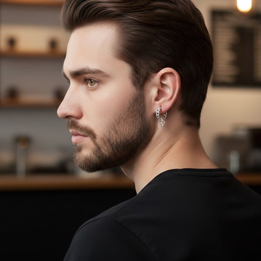 Boucle d'Oreille Homme Argent 925 – Style Minimaliste et Raffiné - Biloria