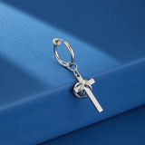 Boucle d'Oreille Homme Croix et Anneau Acier Inoxydable - Biloria