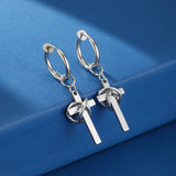 Boucle d'Oreille Homme Croix Lien Éternel Acier Inoxydable - Biloria