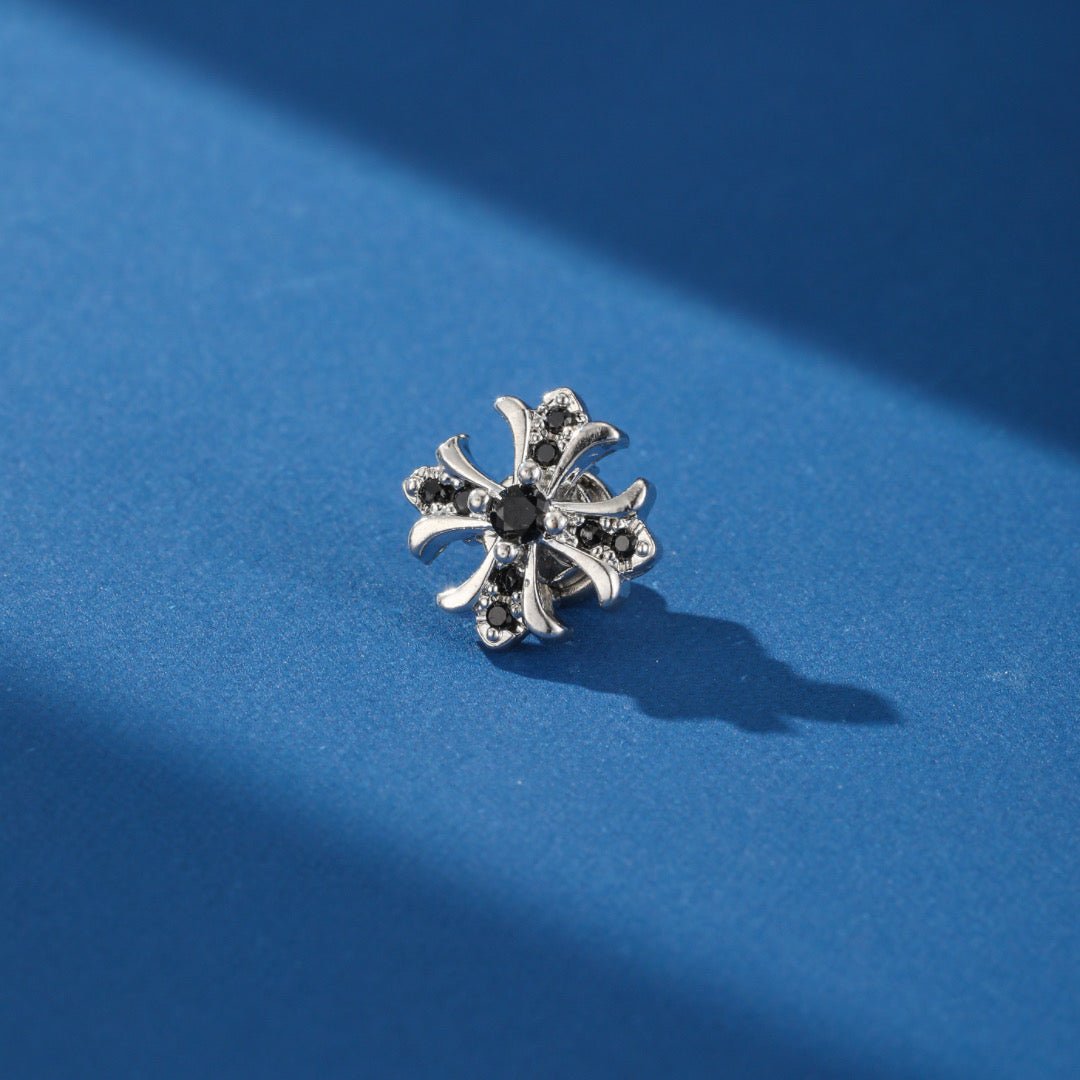 Boucle d'Oreille Homme Croix Magnétique Acier Inoxydable - Biloria