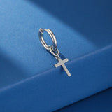 Boucle d'Oreille Homme Croix Minimaliste Acier Inoxydable - Biloria