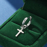 Boucle d'Oreille Homme Croix Minimaliste Acier Inoxydable - Biloria