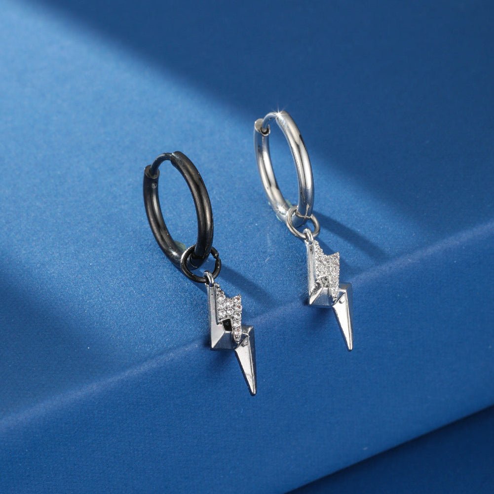 Boucle d'Oreille Homme Éclair – Puissance & Style - Biloria