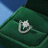 Boucle d'Oreille Homme Étoile Sertie Acier 316L - Style Gothique - Biloria