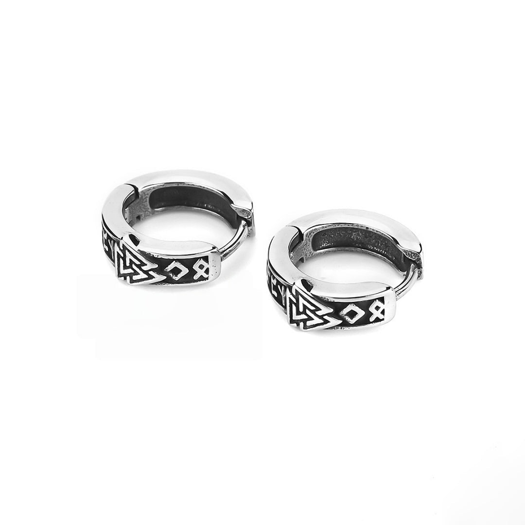 Boucle d'Oreille Viking Valknut - Symbole d'Odin - Biloria