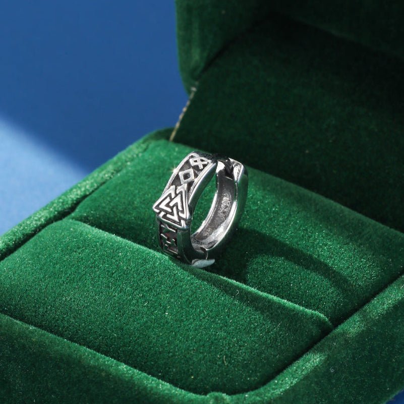 Boucle d'Oreille Viking Valknut - Symbole d'Odin - Biloria