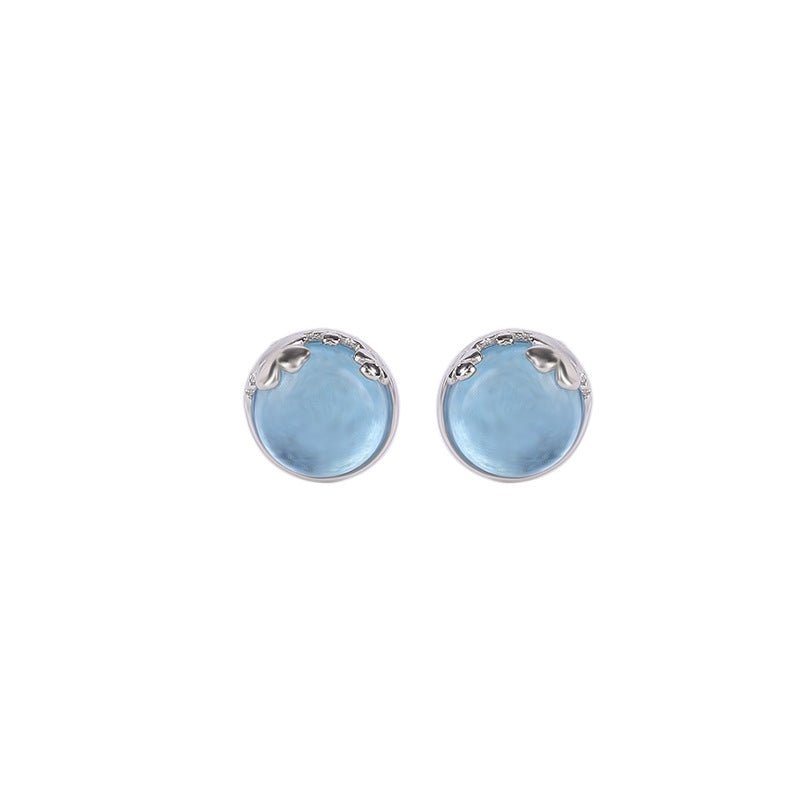 Boucles d'oreilles Aigue Marine Argent S925 Taille L - Biloria