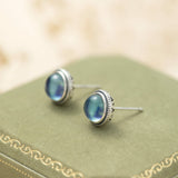 Boucles d'Oreilles Aigue Marine – Azur Élégance, Argent 925 - Biloria