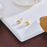 Boucles d'Oreilles Aigue Marine Dorées – Bijou Pierre Naturelle - Biloria