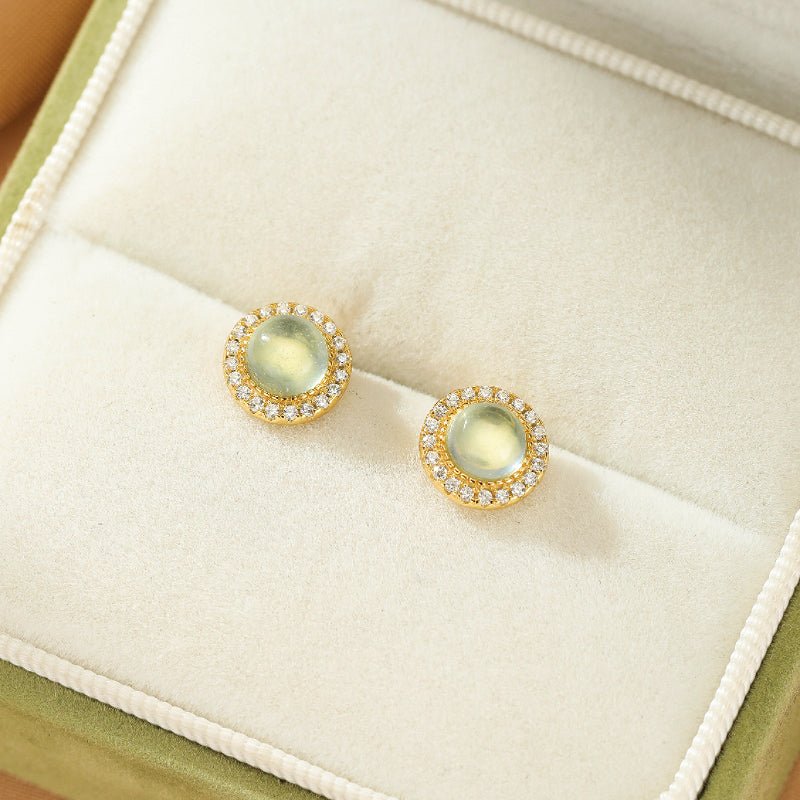 Boucles d'oreilles Aigue Marine en Argent Plaqué Or – Éclat Céleste - Biloria