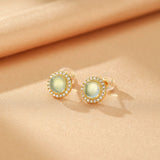 Boucles d'oreilles Aigue Marine en Argent Plaqué Or – Éclat Céleste - Biloria