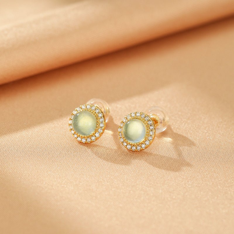 Boucles d'oreilles Aigue Marine en Argent Plaqué Or – Éclat Céleste - Biloria