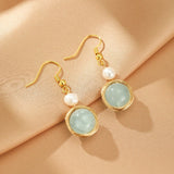 Boucles d'oreilles Aigue-marine et Perle – Sérénité et Élégance - Biloria